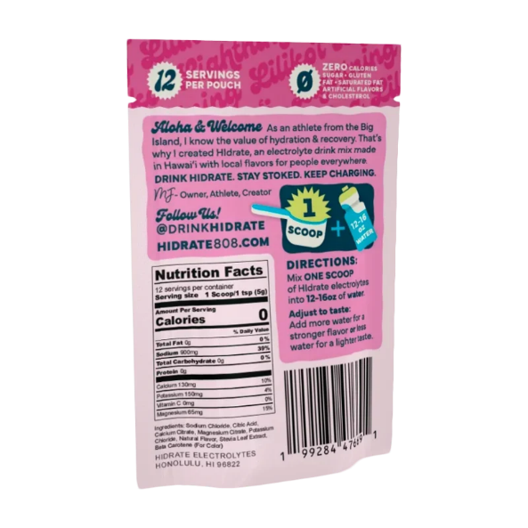 百香果味电解质饮品 - package label